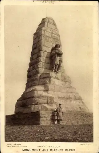 Ak Guebwiller Gebweiler Elsass Haut Rhin, Monument aux Diables Bleus