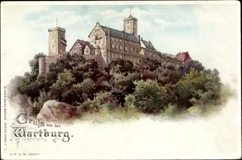 Litho Lutherstadt Eisenach in Thüringen, Die Wartburg