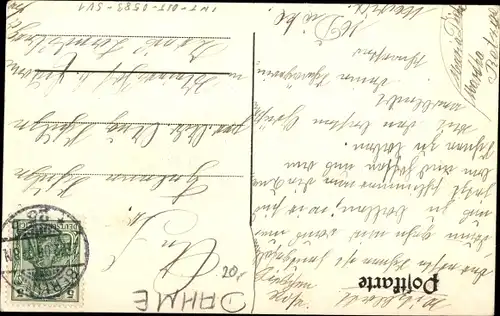 Passepartout Ak Dahme in der Mark, Hauptstraße, Kirchturm, Wappen, Mädchen an Tafel