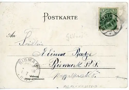 Glitzer Litho Hansestadt Bremen, Stadttheater, Stadtansicht, Passanten