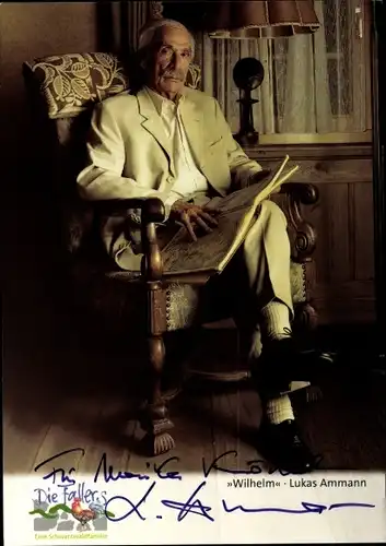 Ak Schauspieler Lukas Ammann als Wilhelm, Portrait, Autogramm, Die Fallers