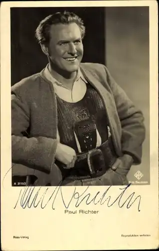 Ak Schauspieler Paul Richter, Portrait, Autogramm