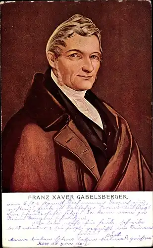Künstler Ak Erfinder der Stenographie Franz Xaver Gabelsberger, Portrait