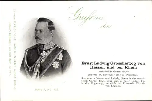 Ak Ernst Ludwig Großherzog von Hessen und bei Rhein, Esser's Seifenpulver