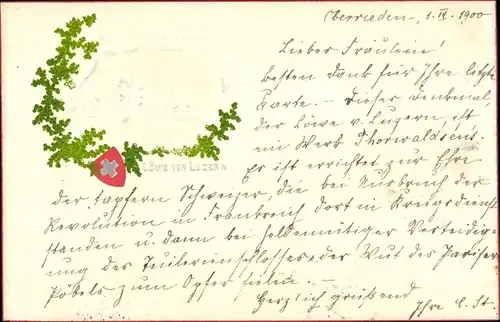 Präge Wappen Ak Luzern Stadt Schweiz, Löwe von Luzern, Helvetiorum Fidei Ac Virtuti