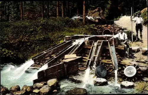 Ak Marktschellenberg Berchtesgadener Land, Kugelmühlen, Almbachklamm