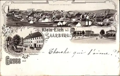 Litho Klein Eich Sarrebourg Saarburg Lothringen Moselle, Gastwirtschaft Schuhler, Artillerie Kaserne