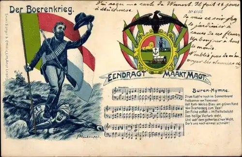 Lied Künstler Litho Buren-Hymne, Der Boerenkrieg, Eendragt Maakt Magt, Krieger
