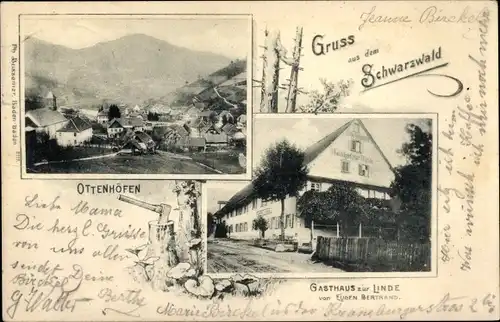 Ak Ottenhöfen im Schwarzwald, Totalansicht, Gasthaus zur Linde