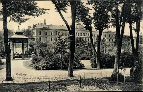 Ak Freiberg in Sachsen, Promenade mit Kgl. Land- und Amtsgericht