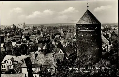 Ak Freiberg in Sachsen, Blick über die Stadt mit Donatsturm und Dom