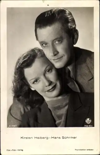 Ak Schauspieler Kirsten Heiberg und Hans Söhnker, Portrait