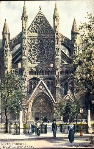 Künstler Ak Flower, Charles F., London City, Westminster Abbey, North Transept