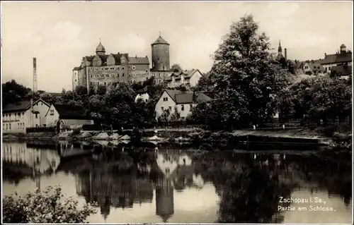 Ak Zschopau im Erzgebirge Sachsen, Partie am Schloss