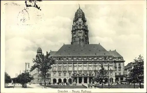 Ak Dresden Altstadt, Neues Rathaus