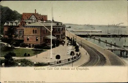 Ak Kiel Schleswig Holstein, Kaiserliche Yacht Club Gebäude, Kriegshafen