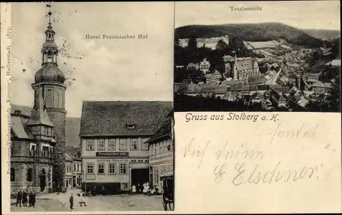 Ak Stolberg im Harz, Hotel Preussischer Hof, Totalansicht