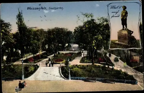 Ak Weißenfels an der Saale, Stadtgarten, Denkmal