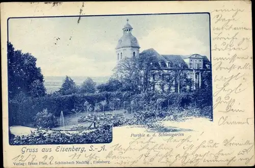Ak Eisenberg in Thüringen, Partie a.d. Schlossgarten