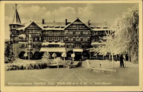 Ak Oberhof im Thüringer Wald, Schlosshotel, Winteransicht