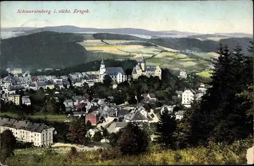 Ak Schwarzenberg im Erzgebirge Sachsen, Gesamtansicht