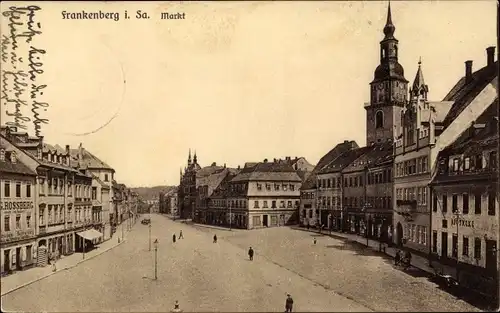 Ak Frankenberg in Sachsen, Markt, Geschäft G. Rossberg