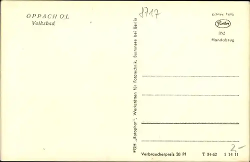 Ak Oppach in der Oberlausitz, Volksbad