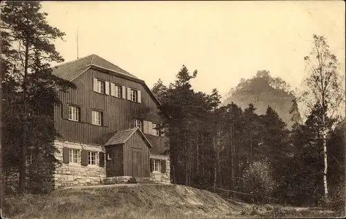 Ak Reinhardtsdorf Schöna Sächsische Schweiz, Zirkelstein, Naturfreundehaus