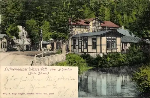 Ak Lichtenhain Sebnitz Sächsische Schweiz, Lichtenhainer Wasserfall