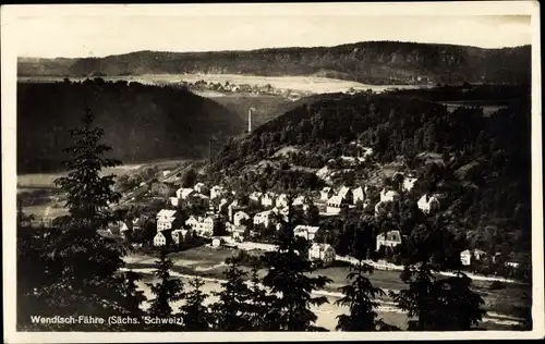 Ak Wendischfähre an der Elbe Rathmannsdorf Sachsen, Panorama