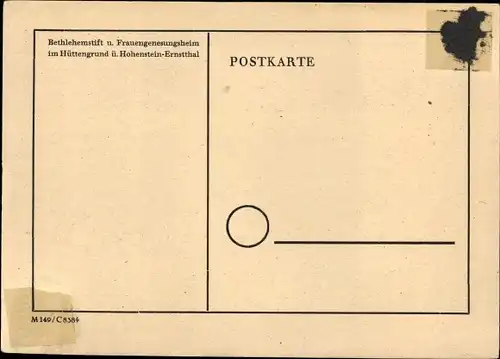 Ak Hohenstein Ernstthal in Sachsen, Bethlehemstift und Frauengenesungsheim im Hüttengrund