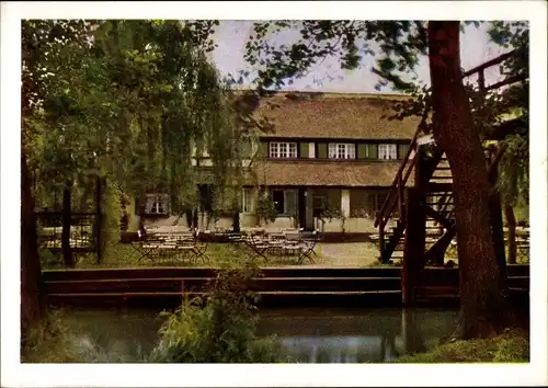 Ak Lehde Lübbenau im Spreewald, Café Venedig, Besitzer Emil Togeretz