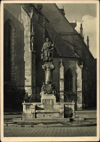 Ak Stuttgart in Württemberg, Nachtwächterbrunnen, Adolf Fremd, Chor der Leonhardskirche