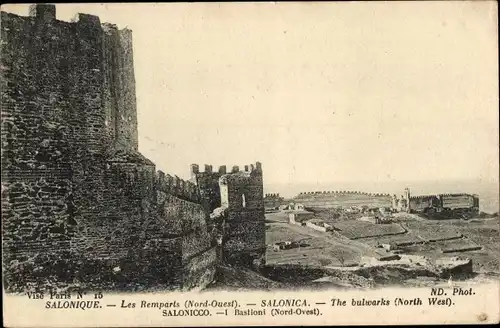Ak Saloniki Thessaloniki Griechenland, Les Remparts (Nord-Ouest)