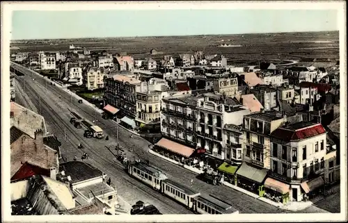 Ak Wenduine Wenduyne De Haan Westflandern, Panorama, Straßenbahn