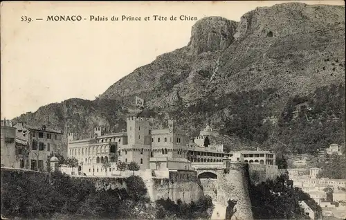 Ak Monaco, Le Palais du Prince et la Tete de Chien