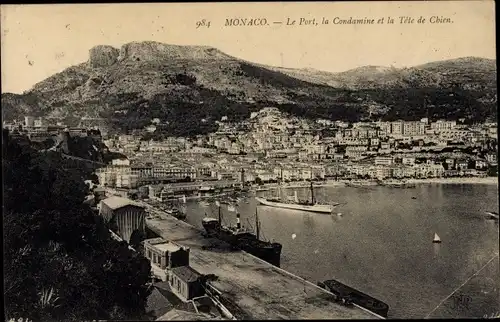 Ak Monaco, Le Port, la Condamine et la Tete de Chien