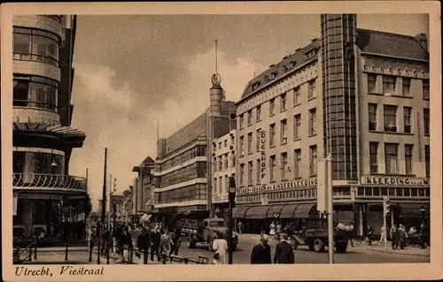 Ak Utrecht Niederlande, Partie an der Viestraat, Passanten, Duckhoff