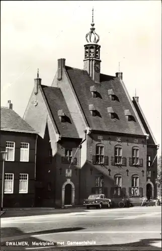 Ak Swalmen Roermond Limburg Niederlande, Marktplein met Gemeentehuis