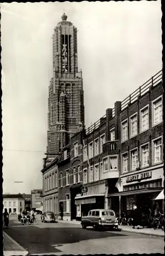 Ak Weert Limburg Niederlande, Langstraat met St. Martinustoren