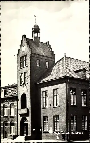 Ak Nederweert Limburg Niederlande, Raadhuis, Gebouwd in 1922