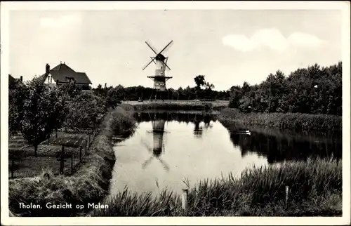 Ak Tholen Zeeland Niederlande, Gezicht op Molen