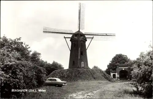 Ak Bergharen Wijchen Gelderland, Molen