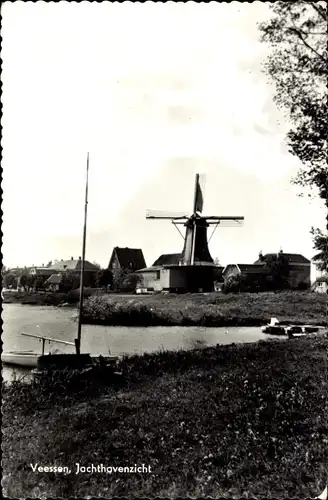 Ak Veessen Gelderland Niederlande, Jachthavengezicht, Molen