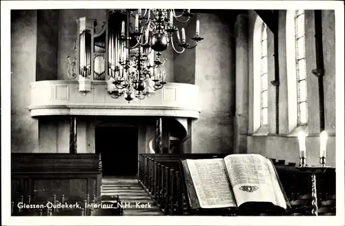Ak Giessen Oudekerk Südholland Niederlande, Interieur N.H. Kerk