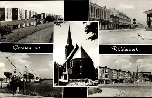 Ak Ridderkerk Südholland Niederlande, Kirche, Straßenansicht, Schiffe