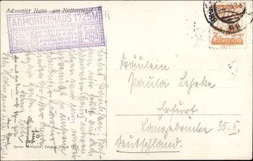 Ak Weng im Gesäuse Steiermark, Admonter Haus am Natterriegel