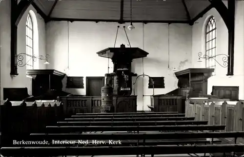 Ak Berkenwoude Südholland, Interieur Ned. Herv. Kerk