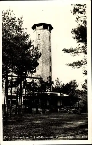 Ak Epe Gelderland Niederlande, Prins Bernhardtoren, Cafe-Restaurant Pension Epe