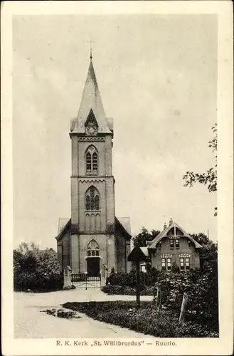 Ak Ruurlo Gelderland, R. K. Kerk St. Willibrordus